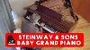 Vintage Baby Grand Piano And Bench Wood Model 4.75 X 9 X 8.25 Beautiful